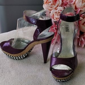 Unique Purple Platform Sandals with Cone Heels